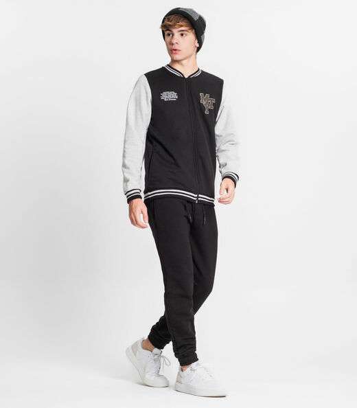 Jaqueta Juvenil Masculina Moletom Minty Preto