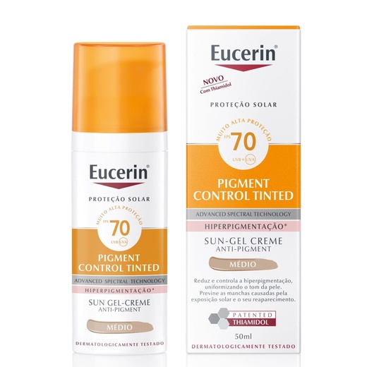 Image_Protetor Solar Facial Eucerin Sun Pigment Control Tinted Médio FPS70 50ml