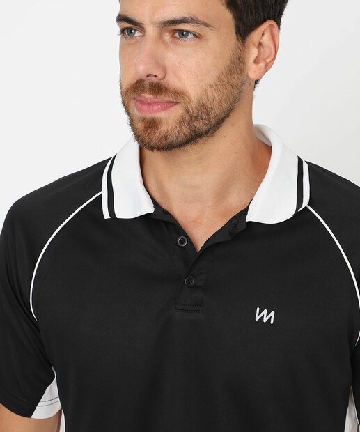 Camiseta Polo Masculina Fitness Marisa Preto