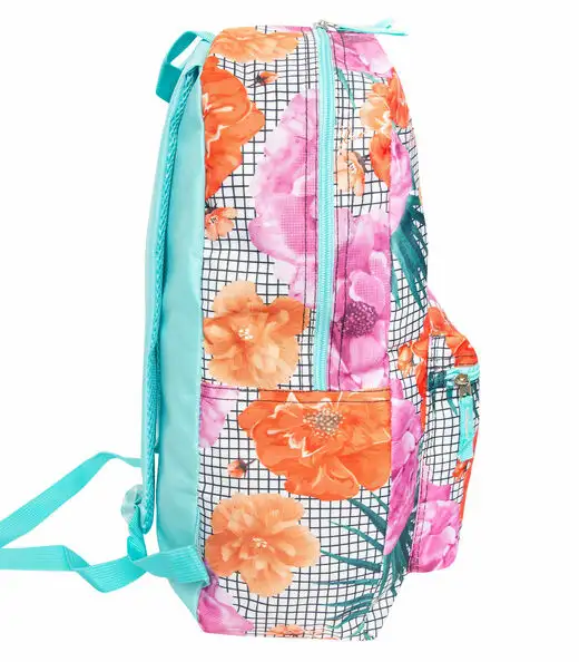 Mochila Escolar Feminina Estampa Floral Clio Verde