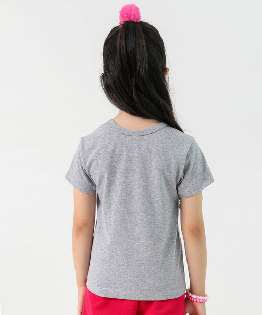 Blusa Infantil Manga Curta Marisa Tam 4 a 10 Cinza