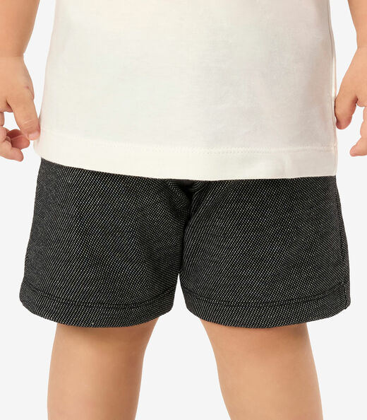 Conjunto Camiseta Com Bermuda Infantil Rovi Kids Bege