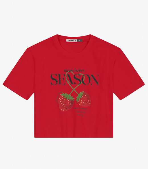 Image_Camiseta Juvenil Manga Curta em Meia Malha Minty Vermelho