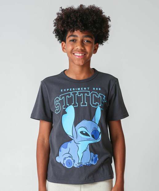 Image_Camiseta Juvenil Manga Curta Stitch Disney Tam 10 a 16