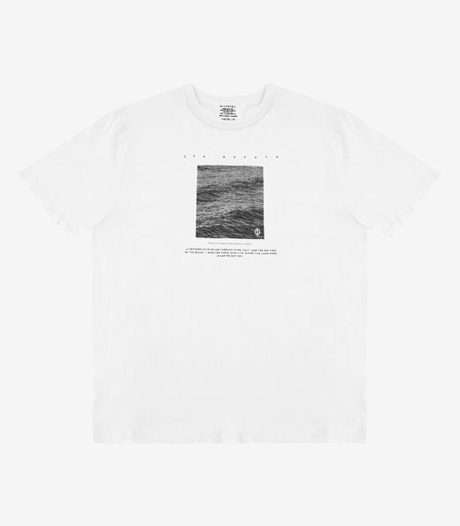Camiseta Masculina Meia Malha Com Estampa Diametro Branco