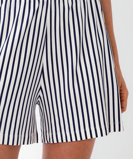 Short Feminino Listrado Marisa Azul