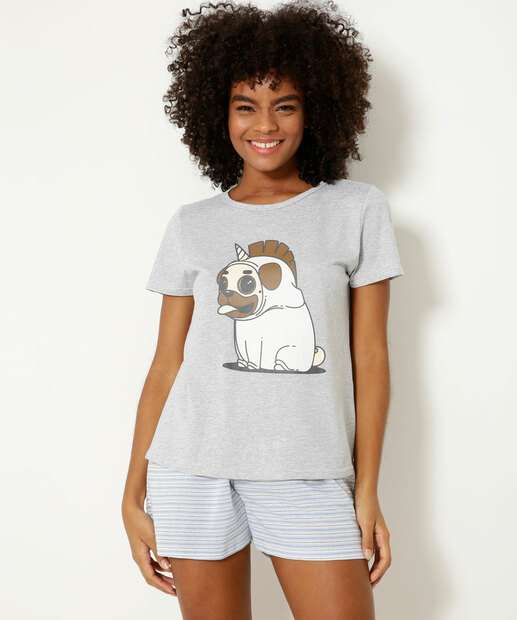 Pijama Feminino Estampa Cachorro Marisa