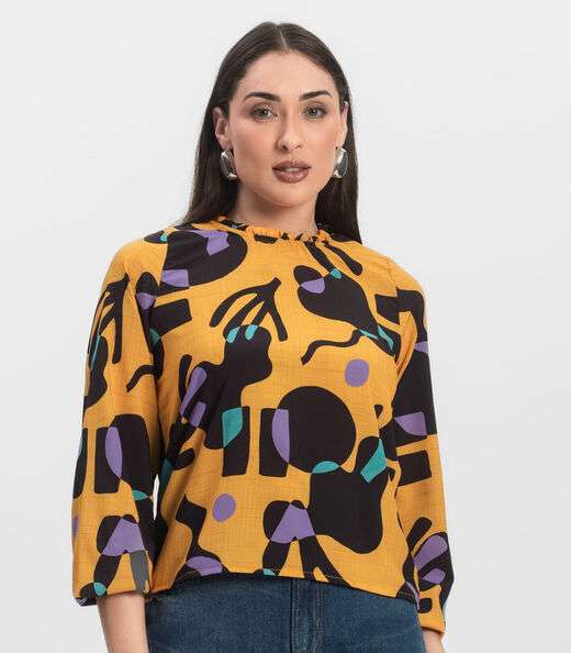 Blusa Manga Longa Infinita Cor Amarelo