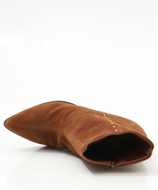 Bota Feminina Cano Curto Salto Grosso Via Uno Marrom