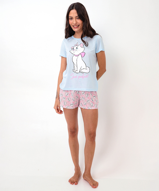 Pijama Feminino Estampa Marie Disney Azul
