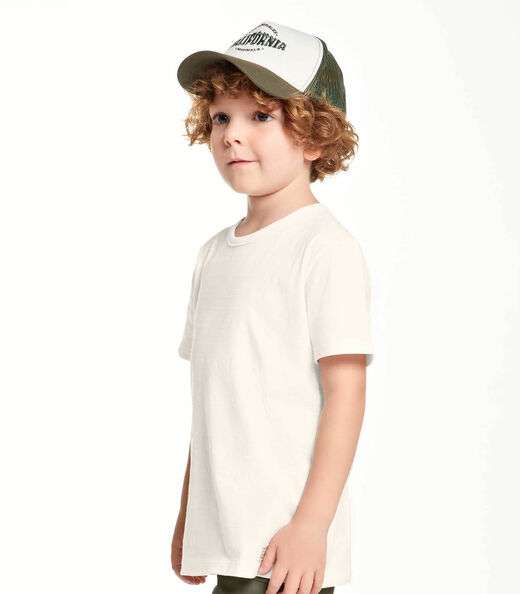 Camiseta Infantil Masculina  Meia Malha Trick Nick Bege