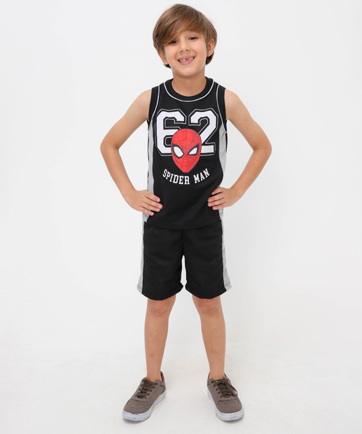 Image_Conjunto Infantil Dry Fit Homem Aranha Tam 4 a 10 Preto