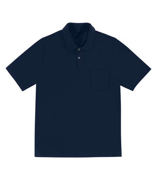 Polo Masculina Com Bolso Cotton Leve Diametro Azul