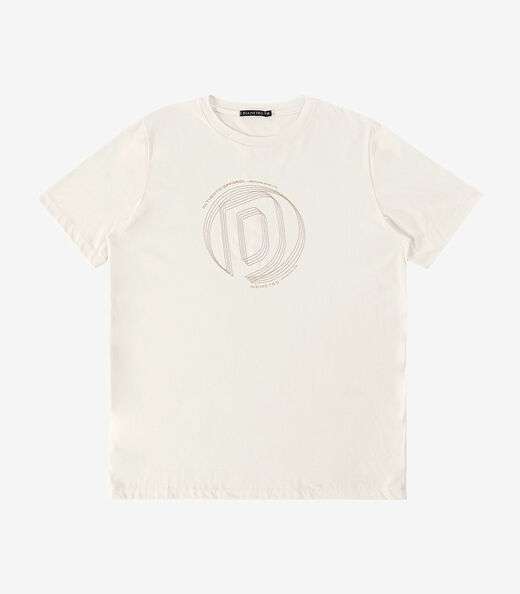 Camiseta em Meia Malha Masculina Diametro Bege