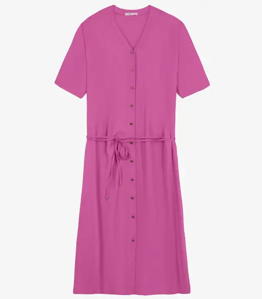 Vestido Chemise Longo Plus Size Secret Glam Rosa