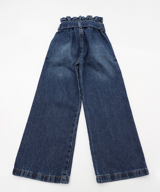 Calça Jeans Clochard Wide Leg Infantil Marisa Tam 4 a 10 Azul