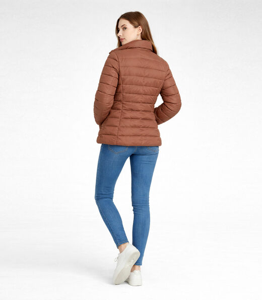 Jaqueta Puffer Feminina Peluciada Sea Surf Marrom