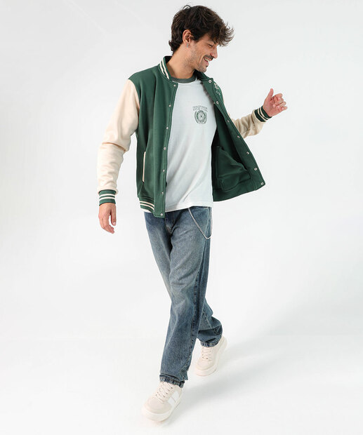 Camiseta Masculina Friso Estampada Marisa Off White