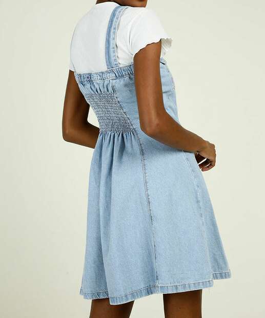 Vestido Jeans Feminino Botões Alças Finas Biotipo
