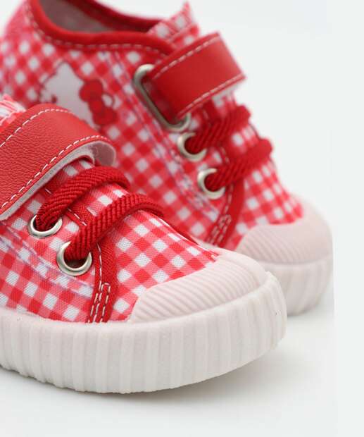 Tênis Infantil Hello Kitty Velcro 03BM Vermelho