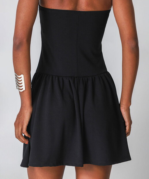 Vestido Feminino Tomara Que Caia Babado Marisa Preto