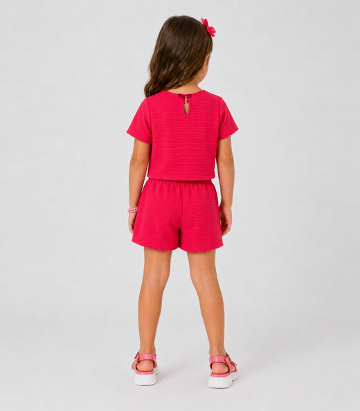Conjunto Infantil Feminino Blusa e Short Select Rosa