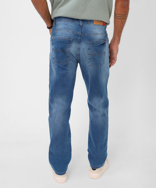 Calça Masculina Jeans Slim Bolsos Azul