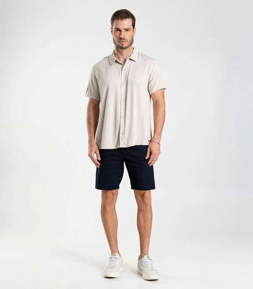 Camisa em Viscose Sarjada Masculina Diametro Bege