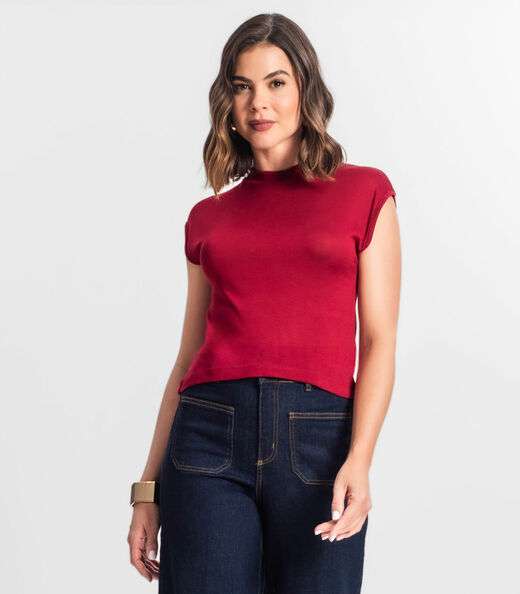 Regata Feminina Visco Tricô Select Vermelho