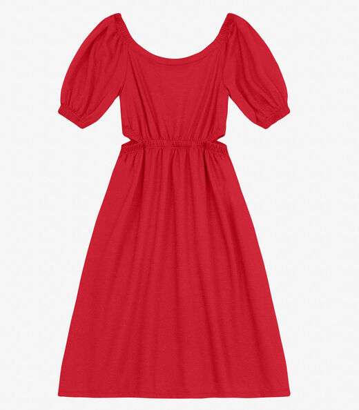 Vestido Juvenil Curto em Molecotton Minty Vermelho