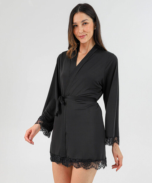 Image_Robe Feminino Curto Preto com Renda Marisa