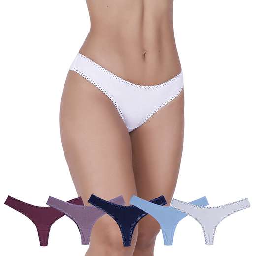Image_Kit 5 Calcinhas Levada Algodão Fio Duplo Concept Lingerie Multicolorido