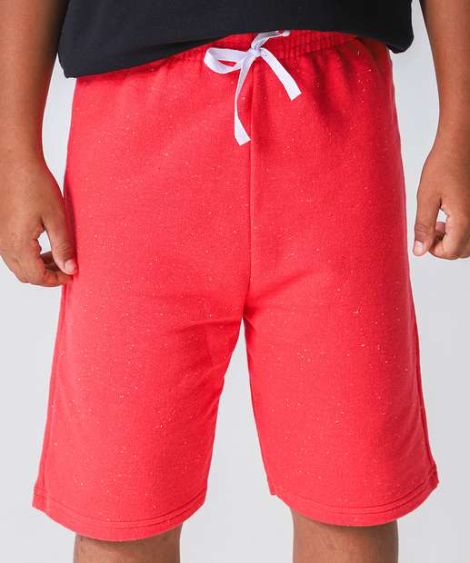 Bermuda Juvenil Moletom Botonê Marisa Tam 10 a 16 Vermelho