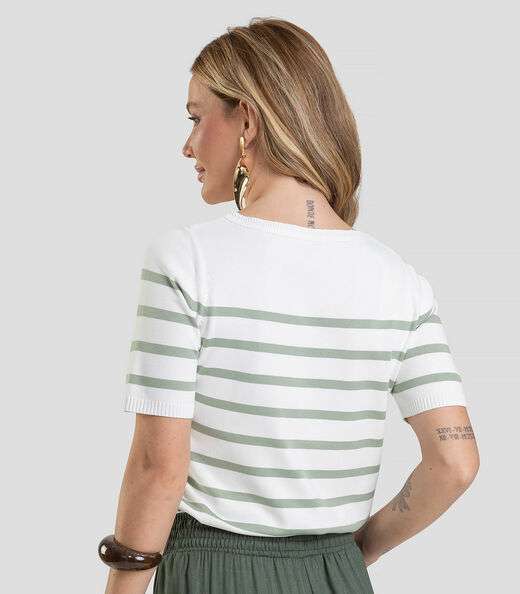 Blusa Feminina Em Tricot De Fio Modal Dianna Verde