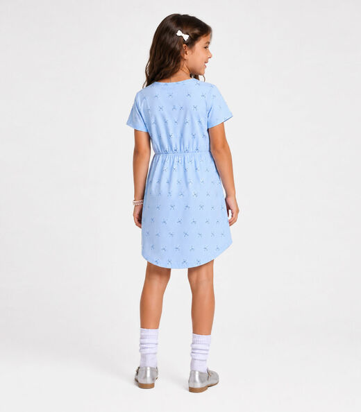 Vestido Curto Infantil Estampado Select Azul