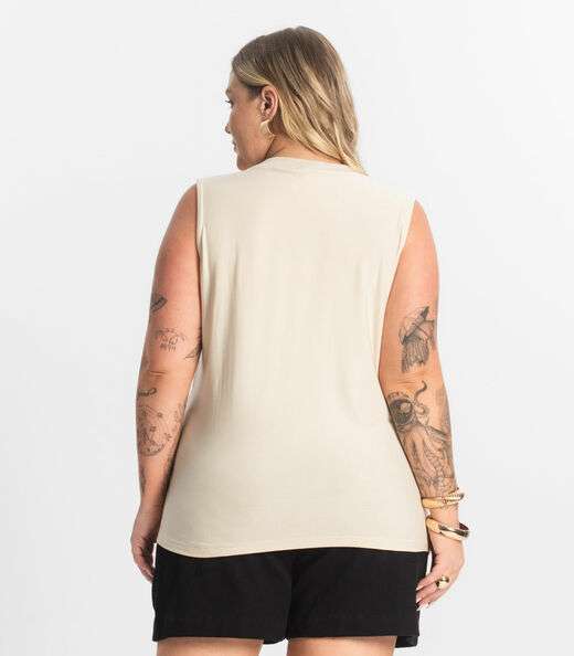 Regata Viscose Plus Size Secret Glam Bege