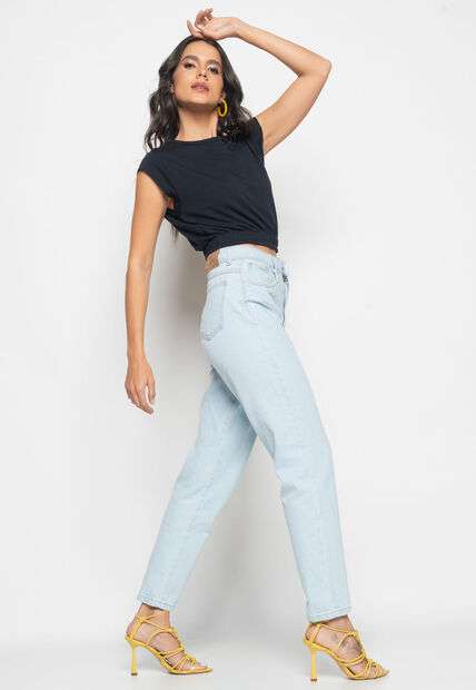 Calça Mom Jeans Claro Salvatore Fashion