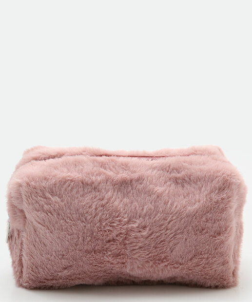 Necessaire Feminina Pelúcia Flor Marisa Rosa