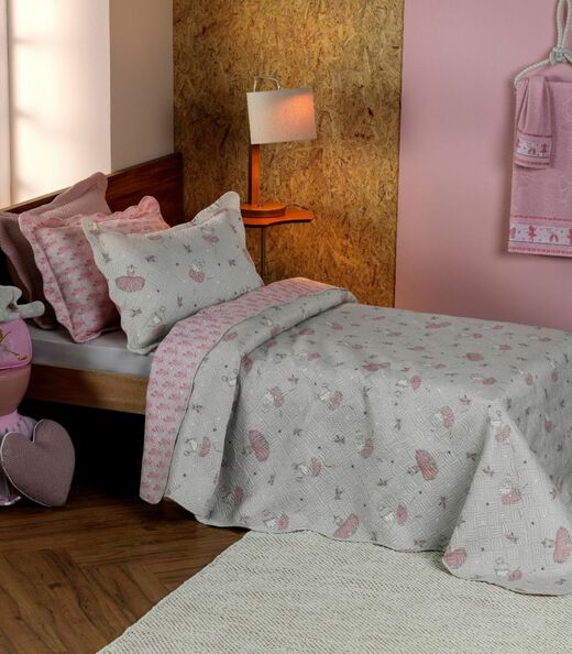 Kit Cobre Leito Casual Kids Casal Appel Cinza