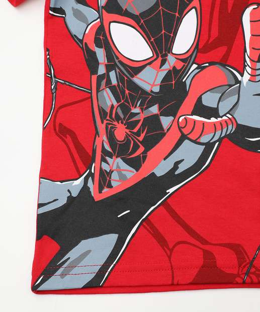 Camiseta Infantil Homem Aranha Marvel Tam 4 a 10 Vermelho