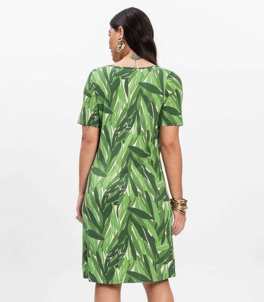 Vestido Curto Estampado Rovitex Verde