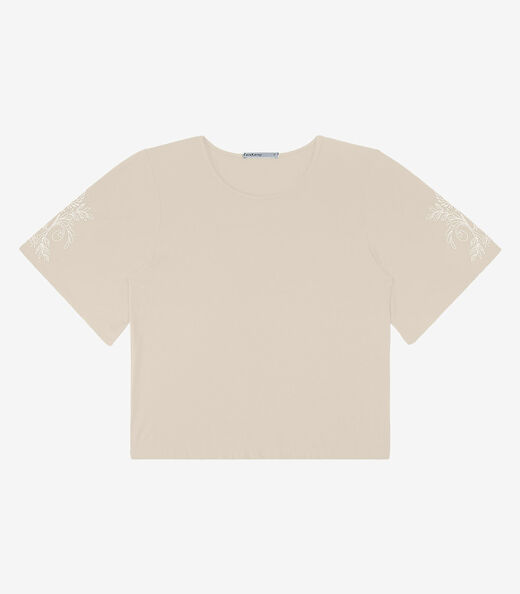 Blusa Viscose Creponada Feminina Endless Bege