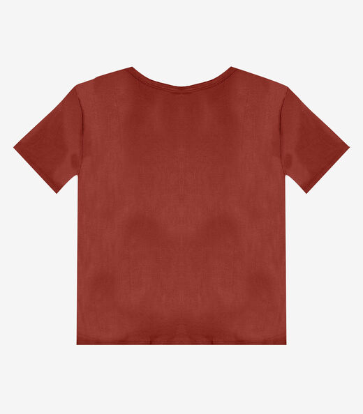Blusa Feminina Manga Curta Infinita Cor Vermelho