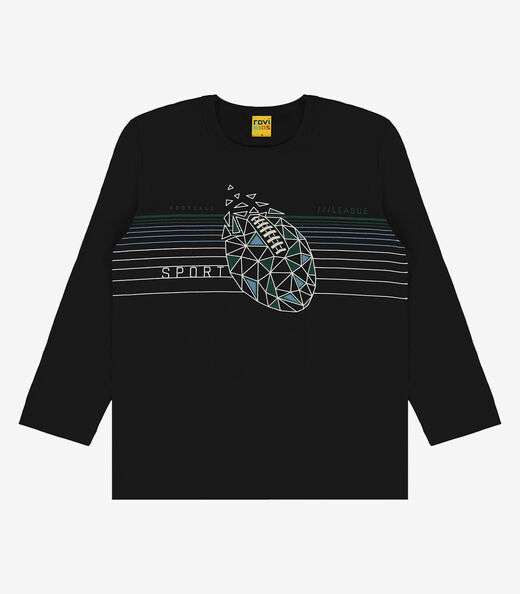 Camiseta Infantil Manga Longa Rovi Kids Preto