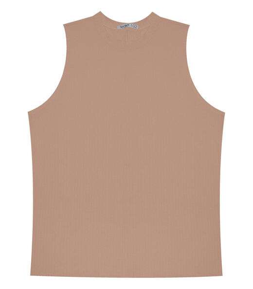 Regata Plus Size Em Ribana Canelada Secret Glam Marrom