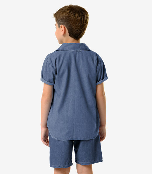 Conjunto Infantil Camiseta Com Bermuda Trick Nick Bege