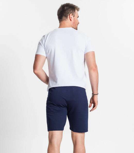 Bermuda Masculina Plus Size Moletom Diametro Azul