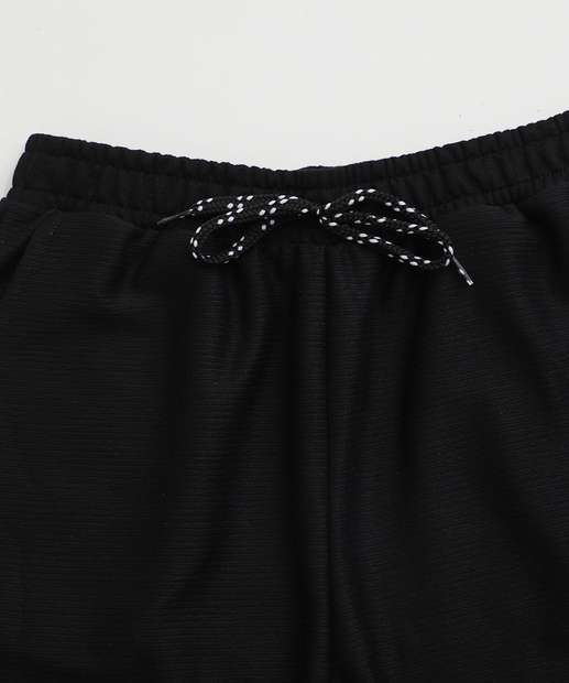 Bermuda Juvenil Moletinho Textura MR Tam 10 a 16 Preto