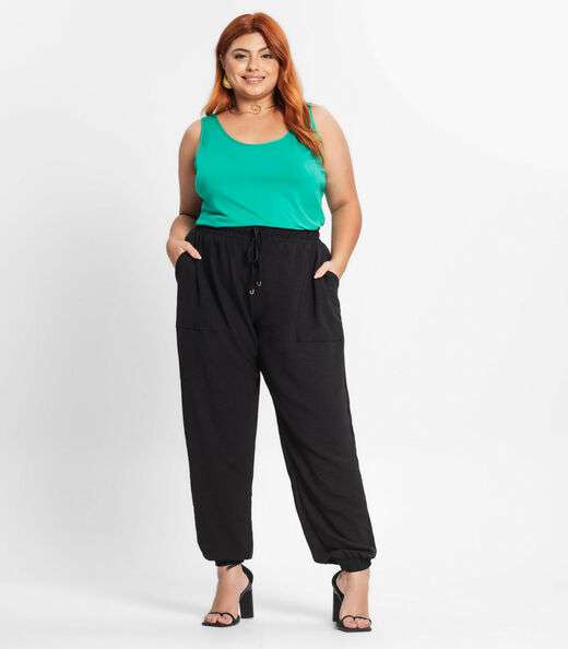 Regata Feminina Plus Size Secret Glam Verde