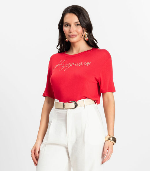 Image_Blusa Feminina Manga Curta Visco Tricot Rovitex Vermelho